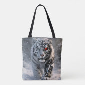 White Tiger tote bag, cyber wildlife sci-fi fashio トートバッグ (裏面)
