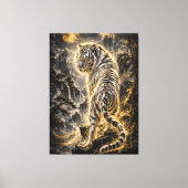 White Tiger Turning Back Guardian Power キャンバスプリント (正面)