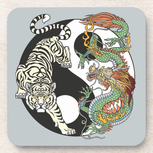 White tiger versus green dragon in the yin yang be コースター (正面)