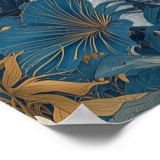 White Tiger Wall Art Print | Jungle Botanical ポスター (角)