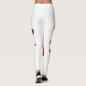 White & Tomato Red Splash Leggings – Customizable レギンス (裏面)