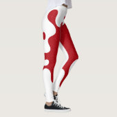 White & Tomato Red Splash Leggings – Customizable レギンス (右)