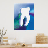 White Tooth Dental Art Dentist Orthodontist Poster ポスター (キッチン)