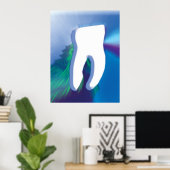 White Tooth Dental Art Dentist Orthodontist Poster ポスター (ホームオフィス)