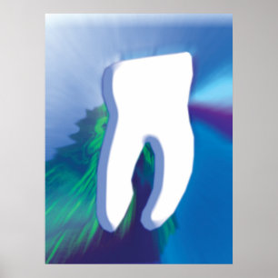 White Tooth Dental Art Dentist Orthodontist Poster ポスター