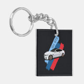 White Track Beast Performance Racing Stripes キーホルダー (正面左)