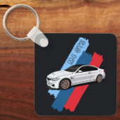 White Track Beast Performance Racing Stripes キーホルダー (正面)