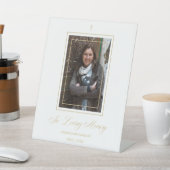 White Traditional & Elegant Golden Photo Funeral 台座サイン (インサイチュ)