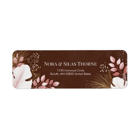 White Translucent Monstera Moody Botanical Border ラベル (正面)