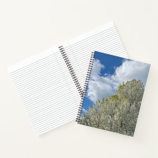 White Tree Blue Sky Clouds Photo ノートブック (内部)