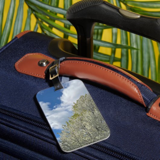 White Tree Blue Sky Clouds Photo ラゲッジタグ (正面インサイチュ1)