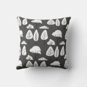 White Tree Silhouettes Pattern on Grey  クッション (裏面)