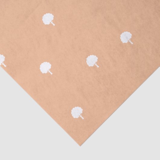 White Trees on Light Brown Background 薄葉紙 (詳細)