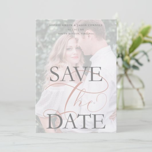 White Trendy Transparency Effect Photo Wedding (スタンド正面)