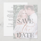 White Trendy Transparency Effect Photo Wedding (正面/裏面)