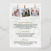 White Tropical Destination World Map Wedding Gold 箔招待状 (裏面)