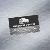 White Trucking Logo | Steel Trim | Logistics  マグネット名刺 (インサイチュ)