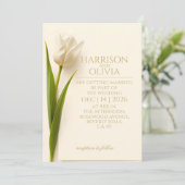 White Tulip Minimal Elegant Modern Wedding 招待状 (スタンド正面)