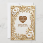 White Tulips Gold Ornate Baroque Save The Date  (裏面)