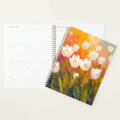White Tulips Watercolor Flower Field Painting プランナー手帳 (ディスプレー)