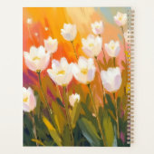 White Tulips Watercolor Flower Field Painting プランナー手帳 (裏面)
