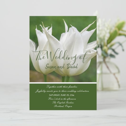 White Tulips Wedding Invitation 招待状 (スタンド正面)
