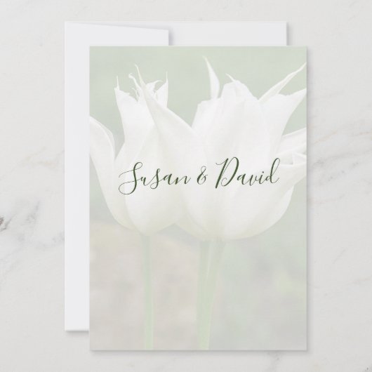 White Tulips Wedding Invitation 招待状 (裏面)