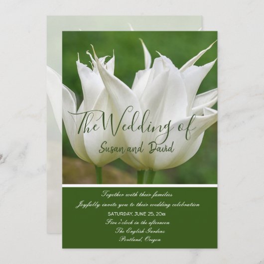 White Tulips Wedding Invitation 招待状 (正面/裏面)