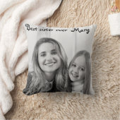 white unicorn best ever sister photo クッション (ブランケット)