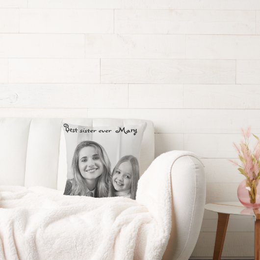 white unicorn best ever sister photo クッション (ソファ)