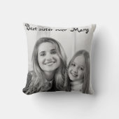 white unicorn best ever sister photo クッション (正面)