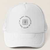 White Vaccinated Staff Hat | Custom Business Logo キャップ (正面)