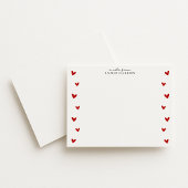 White Valentine Heart Border Note Card 招待状