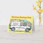 White Van Business With Business Name on the Van カード (黄色い花)