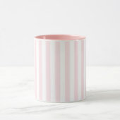 White Vertical Striped Mug with Light Pink Lines  マグカップ (中央)