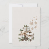 White vintage Christmas party invitation  招待状 (裏面)