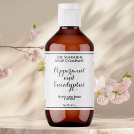 White w curly text cosmetics bottle label  ラベル