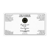 White w curly text logo cosmetics bottle label  ラベル (正面)