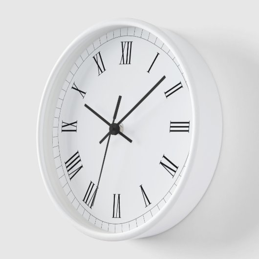 White Wall Clock Roman Style 壁時計 (傾斜)