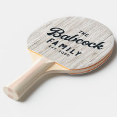 White Wash Wood Retro Family Name & Year 卓球ラケット (正面アングル)