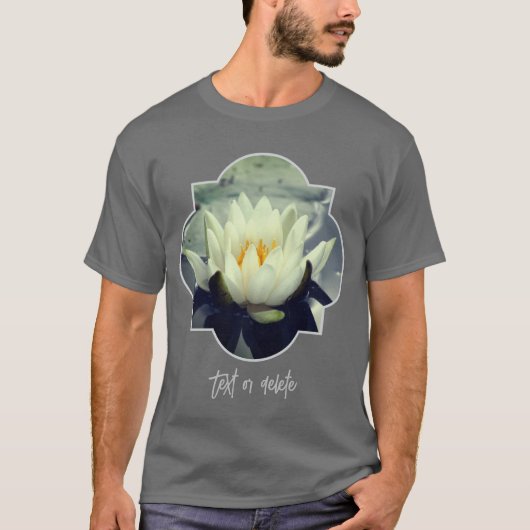 White Water Lily Lotus Blossom Flower Tシャツ (正面)