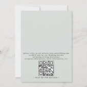 White Watercolor Flowers Antlers QR Code Wedding 招待状 (裏面)