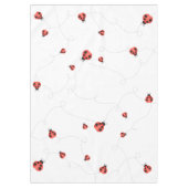 White Watercolor Fluttering Ladybugs テーブルクロス (正面)