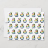 White Watercolor Parrot Stationery Note Card 招待状 (裏面)