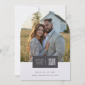 White Watercolor Pastel Floral Cross-Shape Wedding 招待状 (裏面)