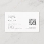 White Watercolor Peony Flower 名刺 (裏面)