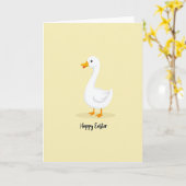 White Waterfowl Easter Card カード (黄色い花)