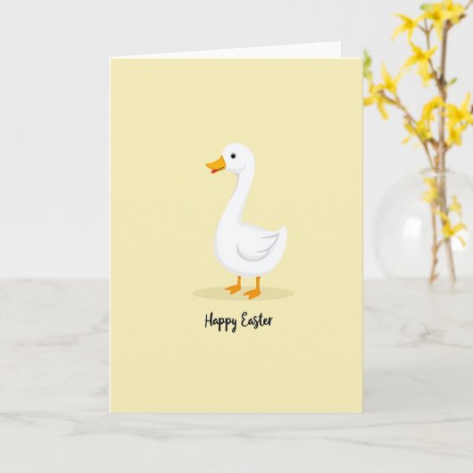White Waterfowl Easter Card カード (黄色い花)