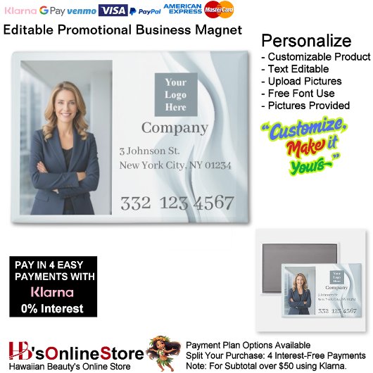 White Wave Company Photo Logo Promotional Business マグネット