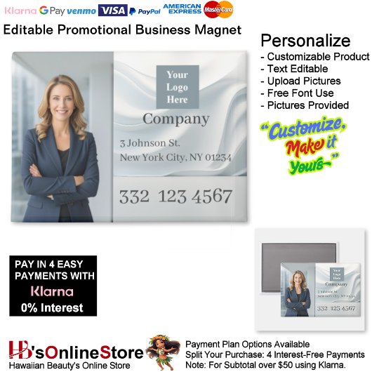 White Wave Company Photo Logo Promotional Business マグネット